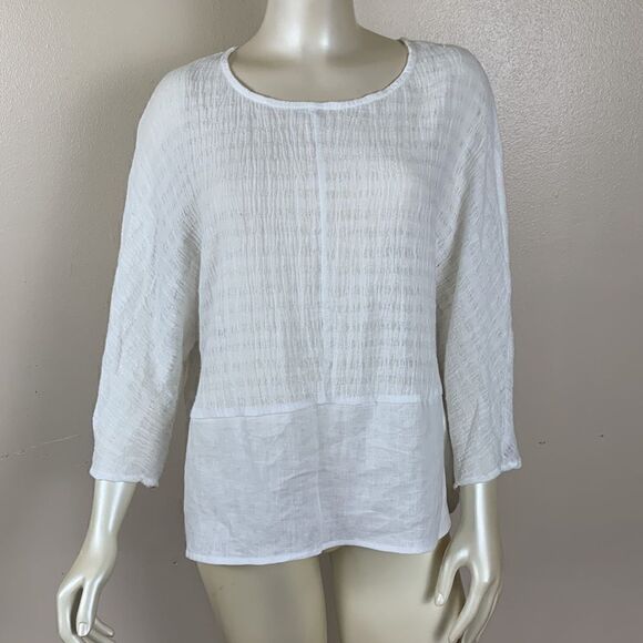 New JOIE Linen Gauze Texture Top Size SMALL tunic shirt - Picture 2 of 8